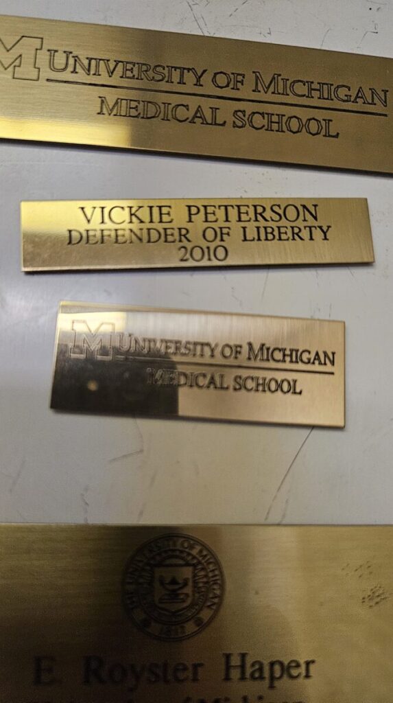 University of michigan medical school nameplates.
